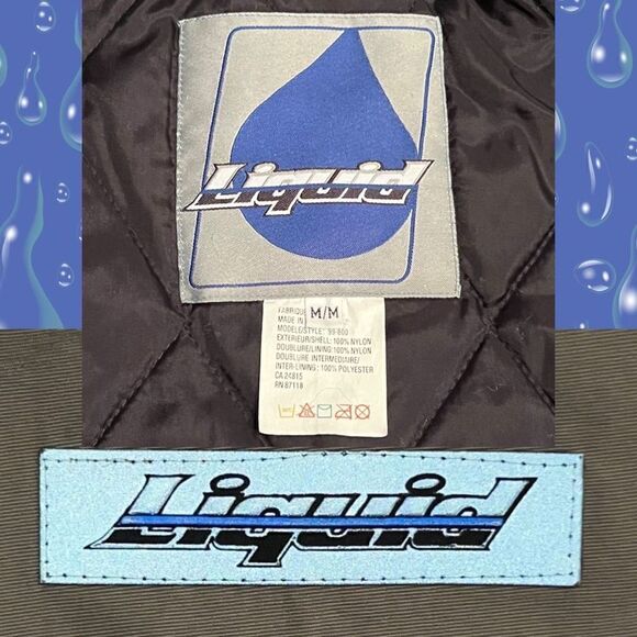 Mens VTG’ 90s LIQUID BLUE Hooded Weatherproof Insulated Jacket / Size Medium - Picture 8 of 8